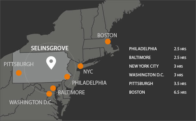 Susquehanna University is just a couple hours away from many major cities in the Northeast.